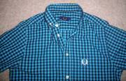 Fred Perry Shirt,  XS,  S/S,  Black and Blue,  Great Condition