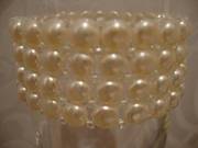 Luxurious 4 row white pearl stretchy bracelet